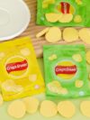 Crisp's Potato Chip Shaped Erasers, Yellow and Green, Non-Edible Novelty Stationery