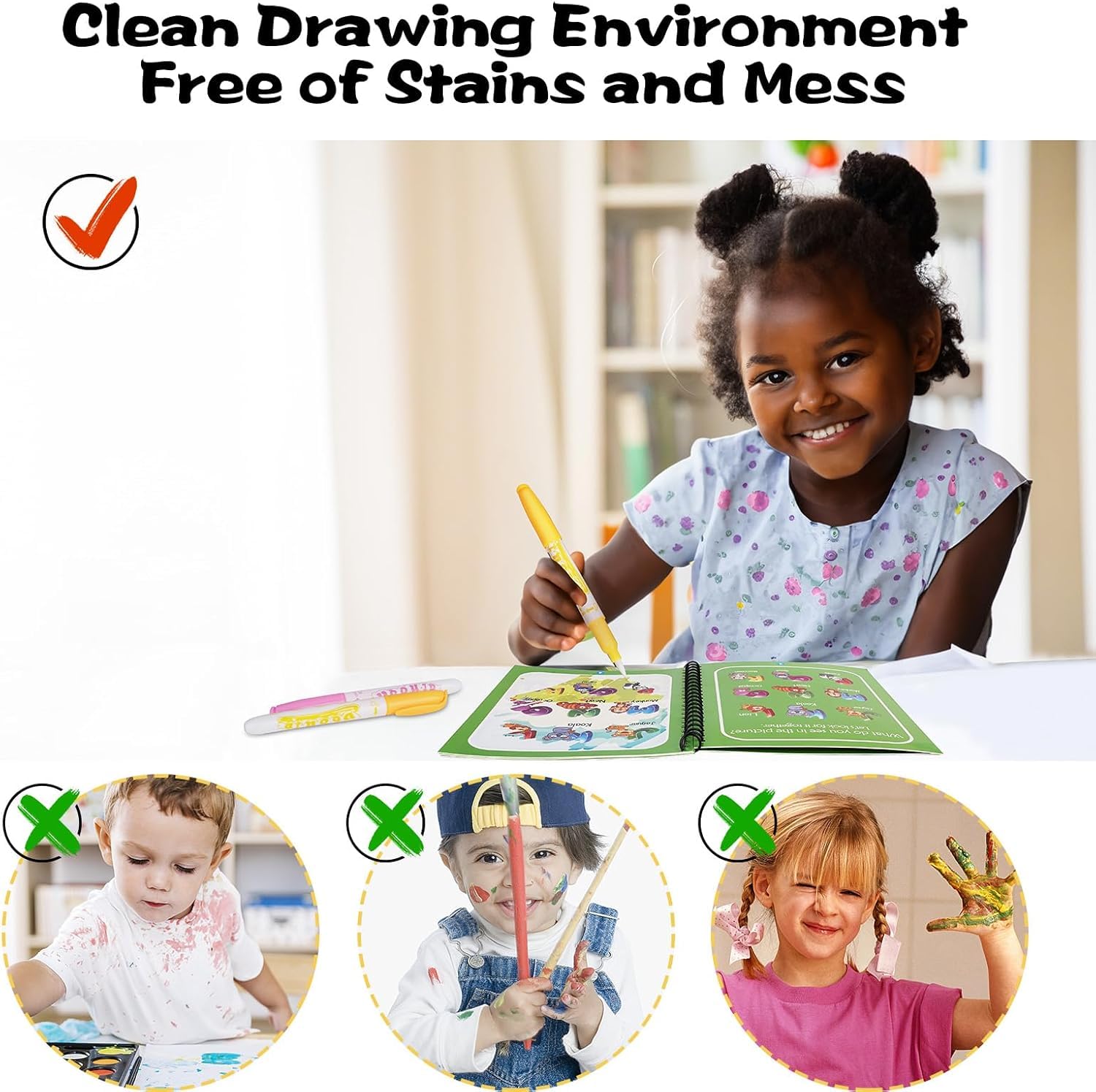 Reusable Magic Book for Kids 2-5 Years - Drawing Coloring Books - Magic Pen - Image 4