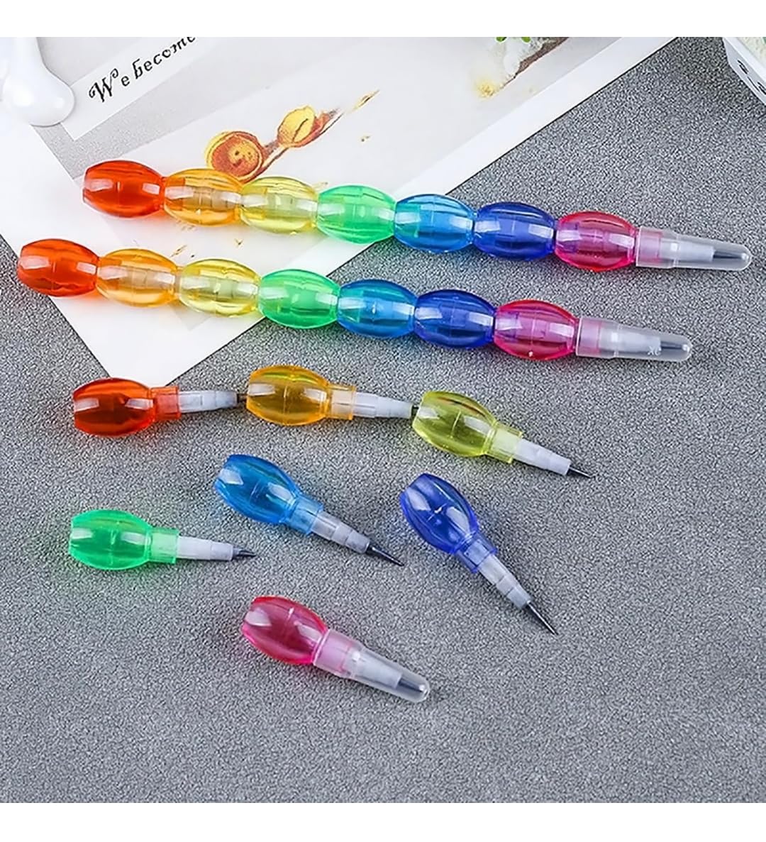 Moti Pearl Stacking Non Sharpening Pencil, Beautiful Design, Long Lasting, Kids, Birthday, Return Gift - Image 4